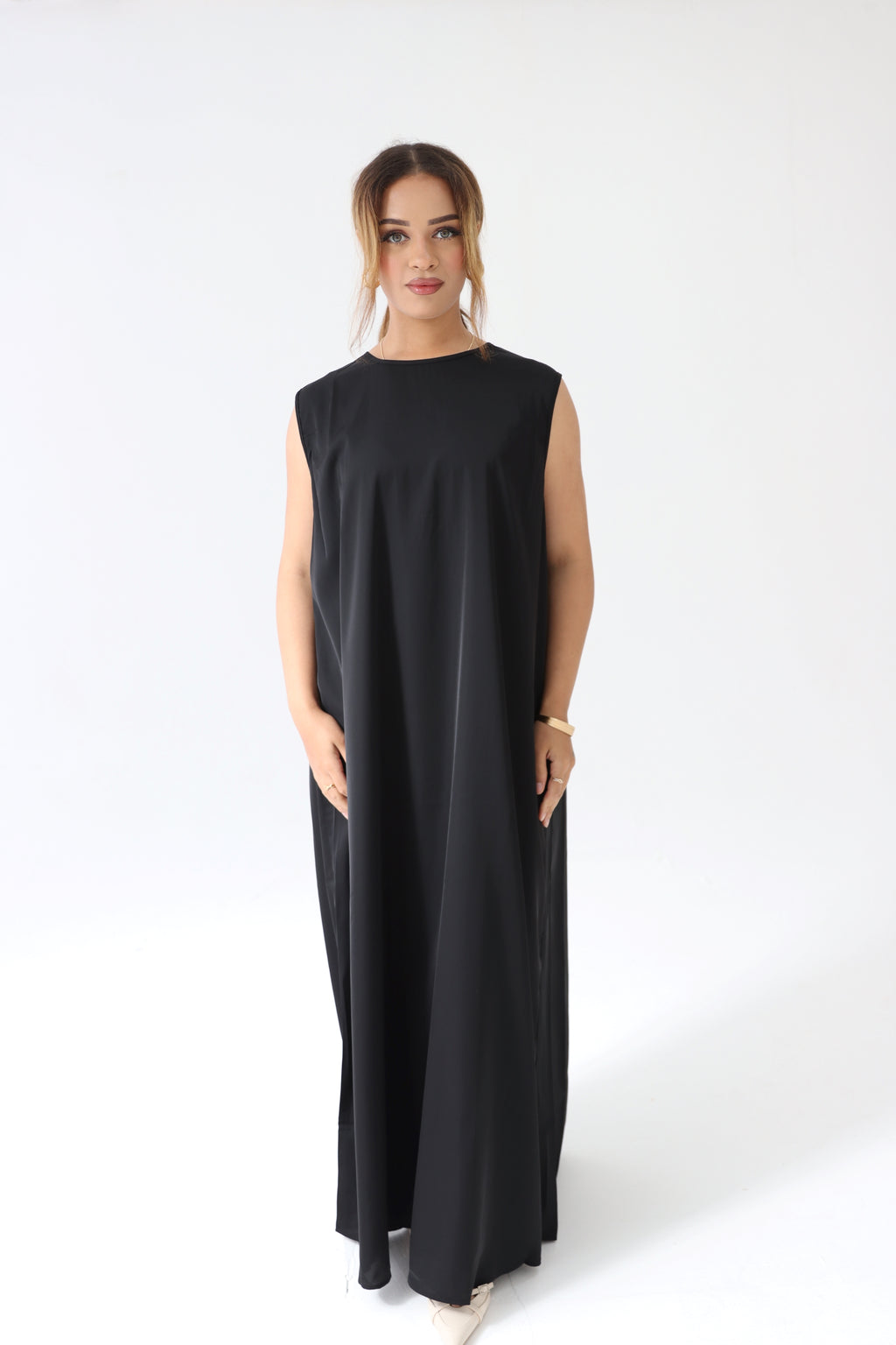 Braided 3 Piece Abaya Set (Mocha & Black)