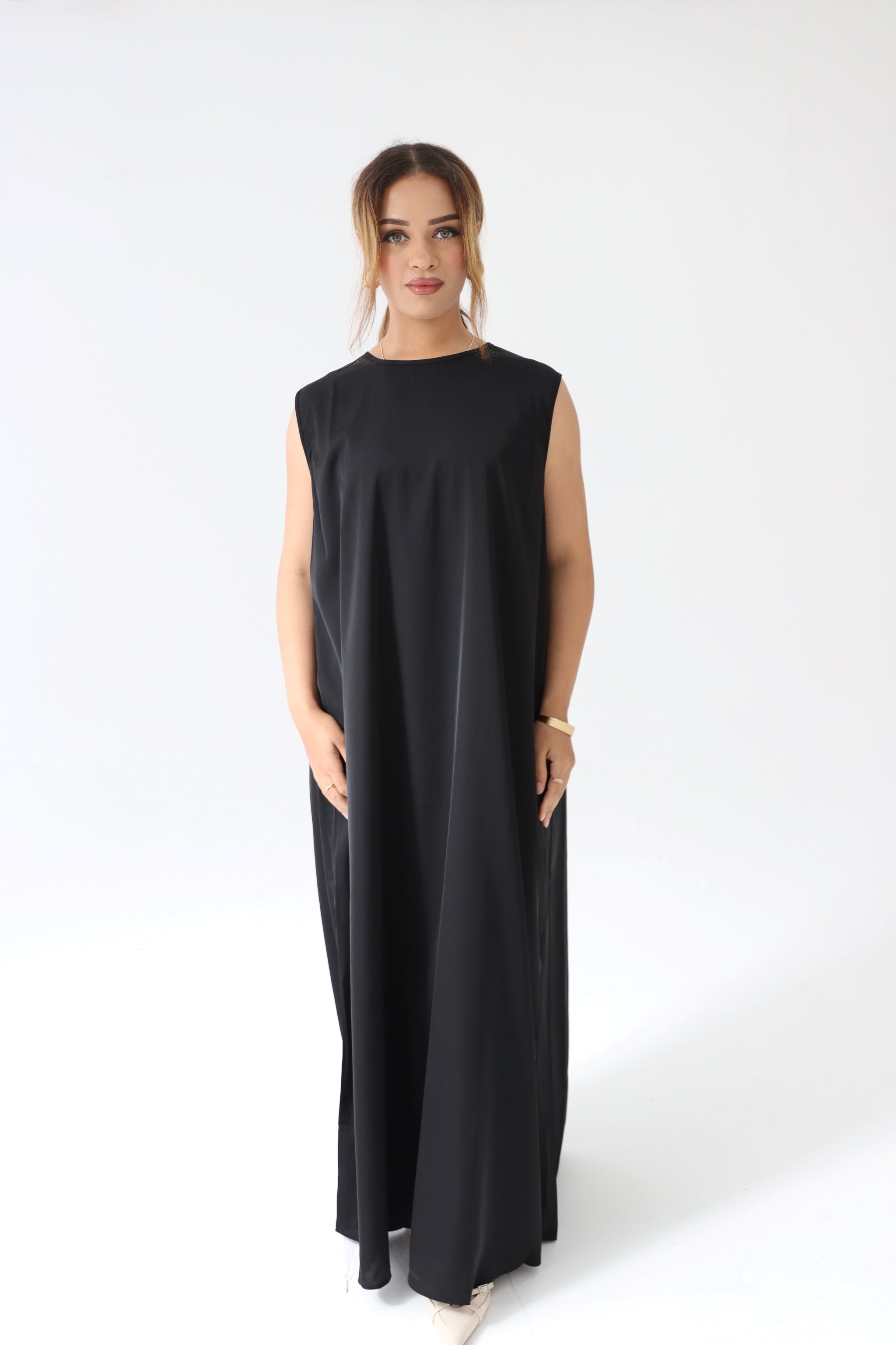 Braided 3 Piece Abaya Set (Mocha & Black)